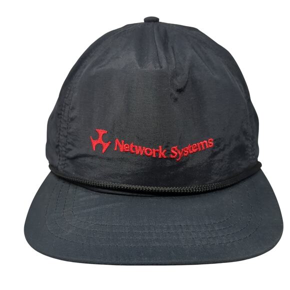 Network Systems Slideback Trucker Hat Black One Size Rope Duckster Vintage USA - Picture 1 of 9